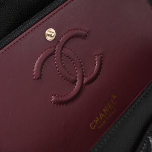 Chanel Classic Flap Bag – Black Quilted Caviar Leather with Gold-Tone Hardware - Image 14