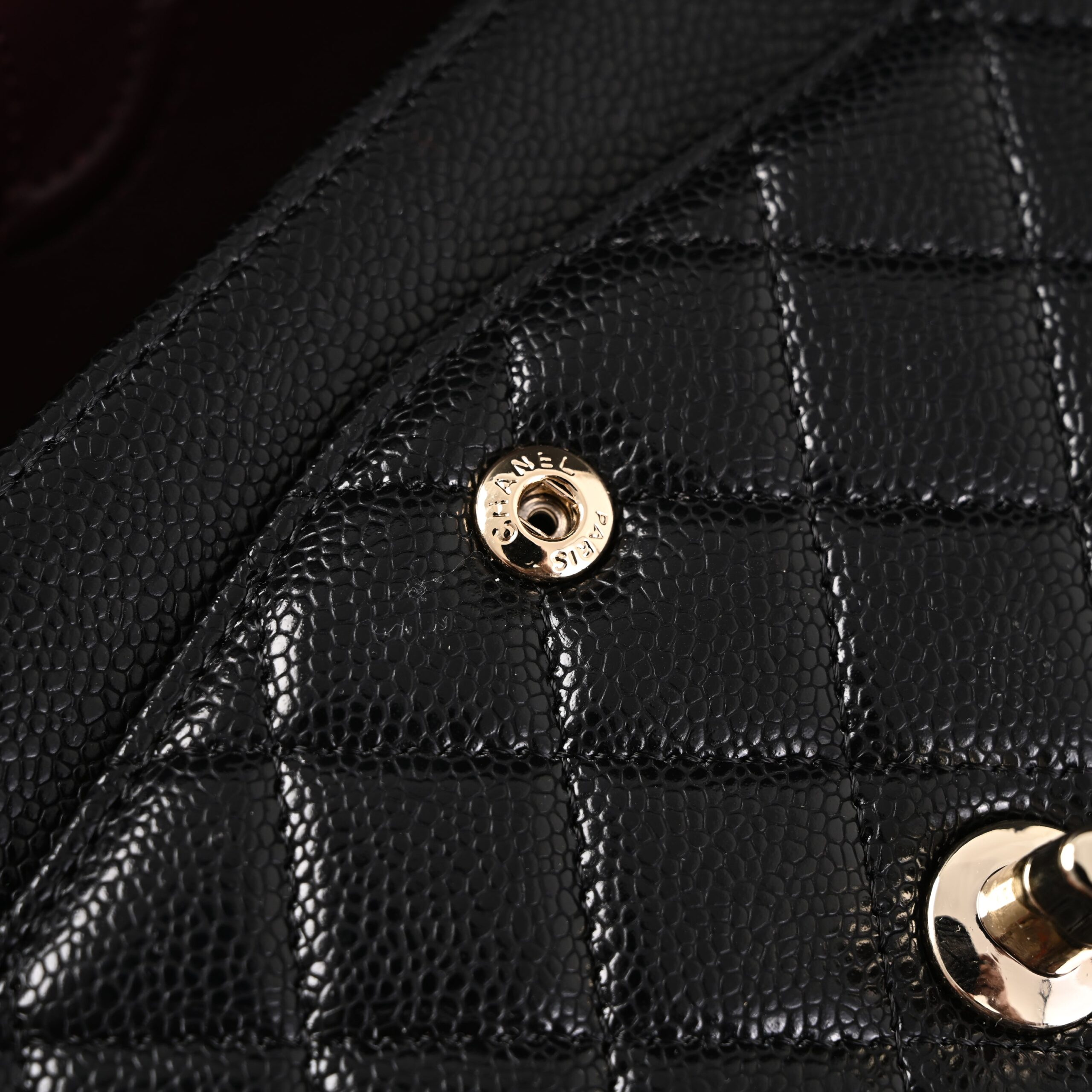 Chanel Classic Flap Bag – Black Quilted Caviar Leather with Gold-Tone Hardware - Image 15