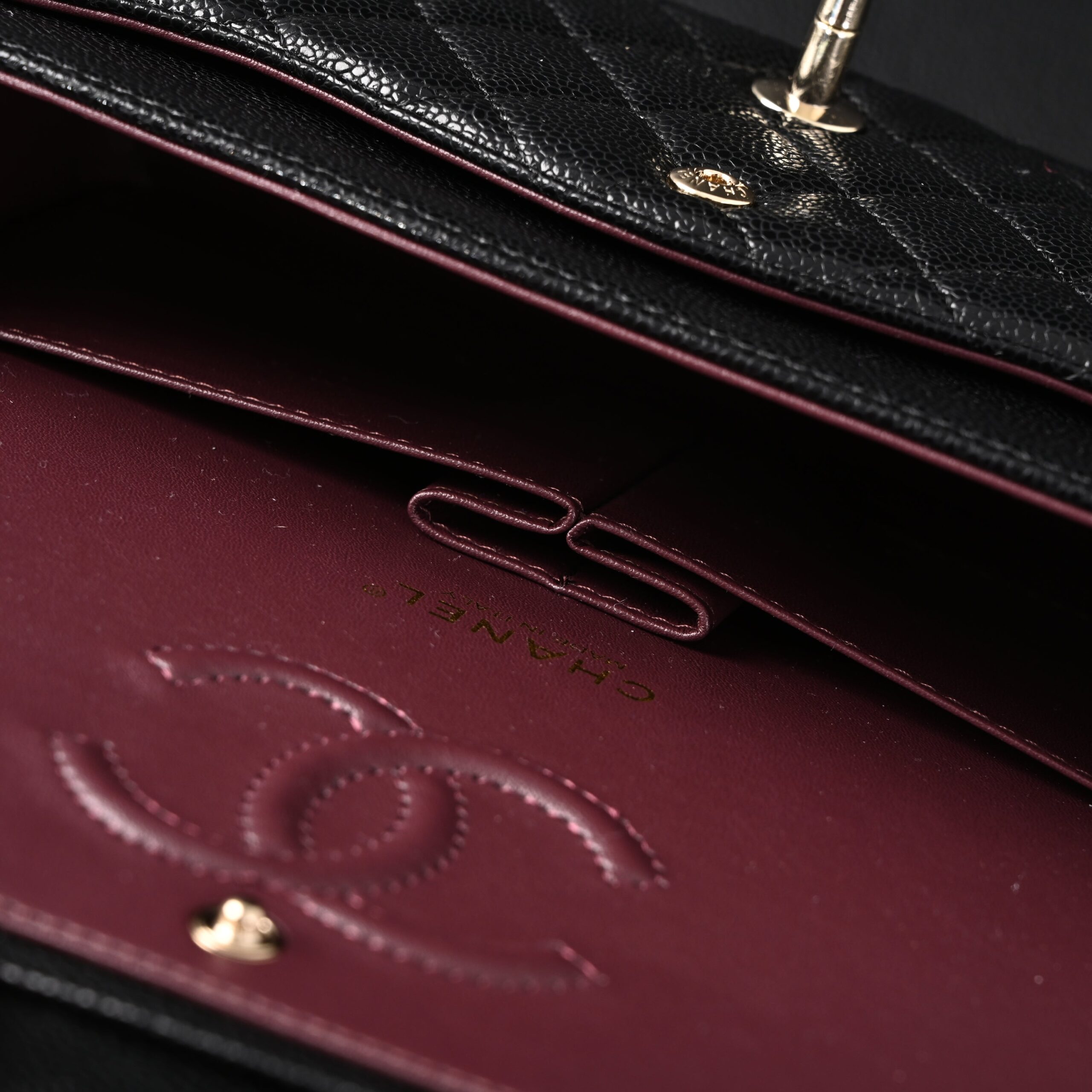 Chanel Classic Flap Bag – Black Quilted Caviar Leather with Gold-Tone Hardware - Image 17