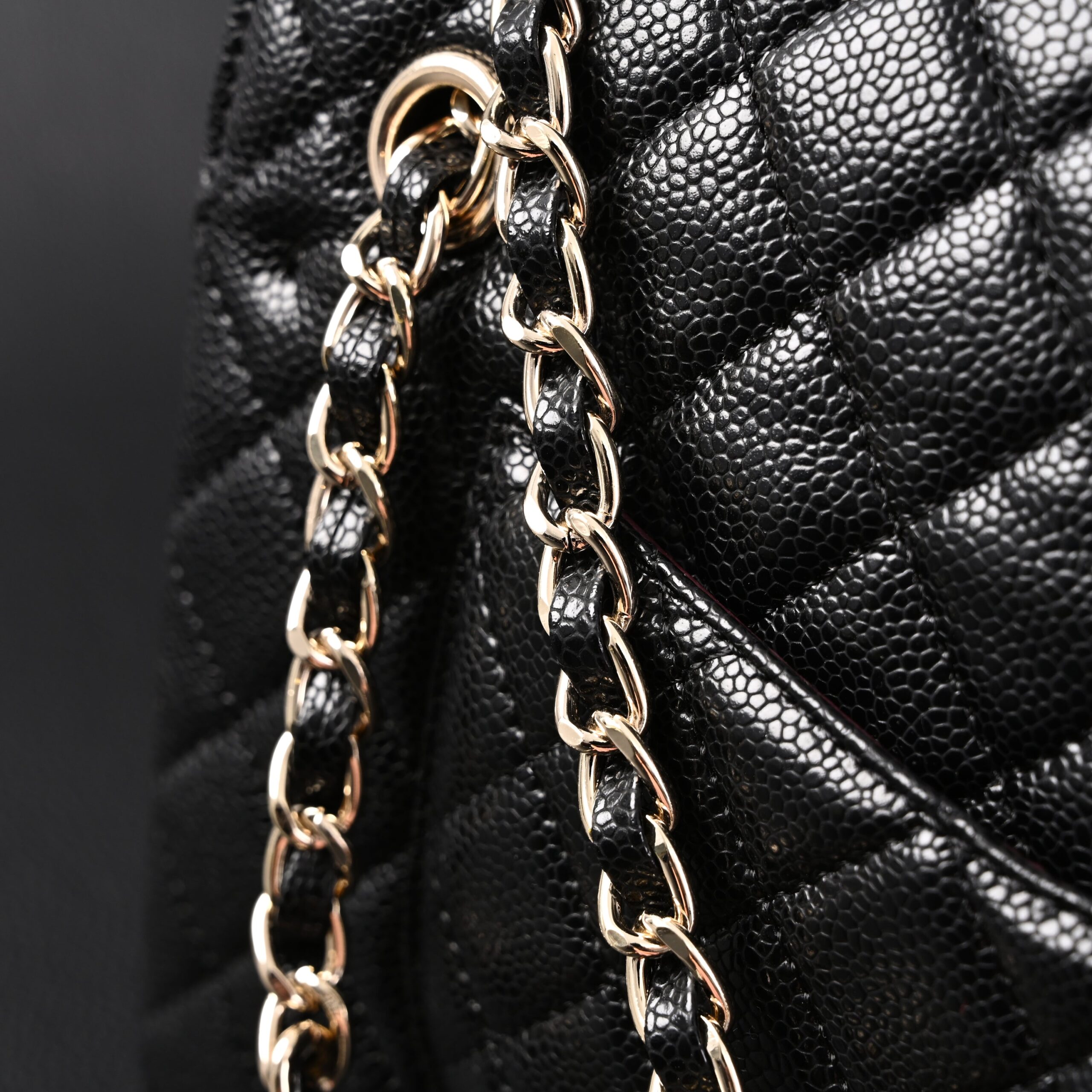 Chanel Classic Flap Bag – Black Quilted Caviar Leather with Gold-Tone Hardware - Image 18