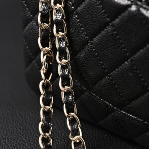 Chanel Classic Flap Bag – Black Quilted Caviar Leather with Gold-Tone Hardware - Image 19