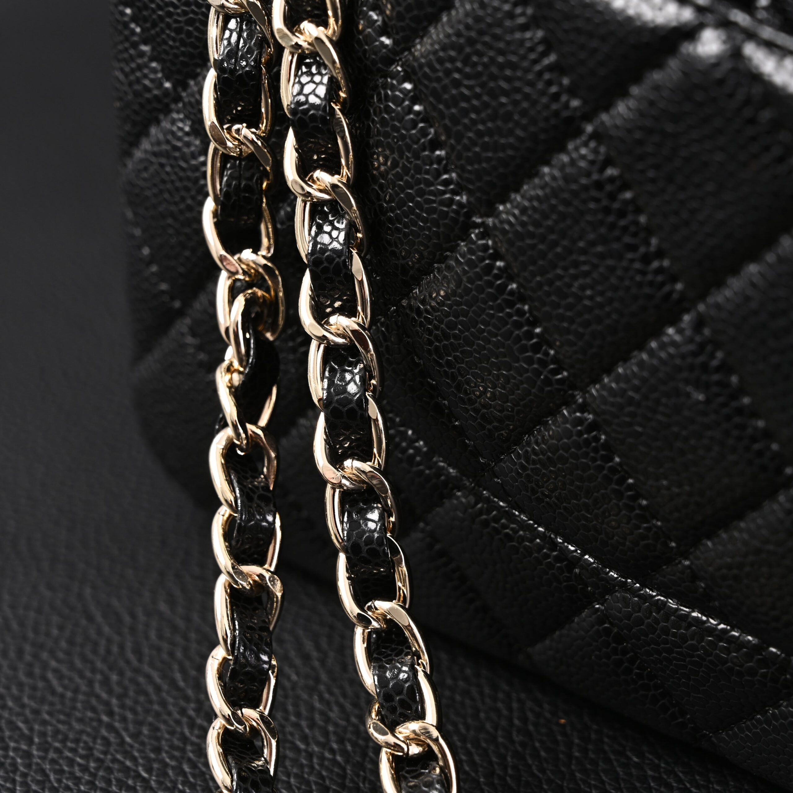 Chanel Classic Flap Bag – Black Quilted Caviar Leather with Gold-Tone Hardware - Image 19