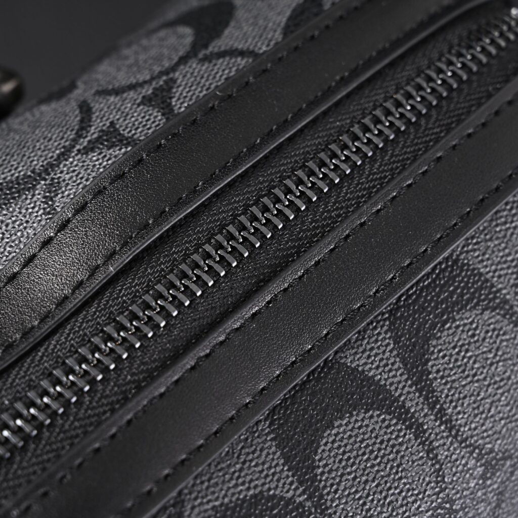 Coach Signature Duffel Bag – Black Monogram Canvas with Leather Trim