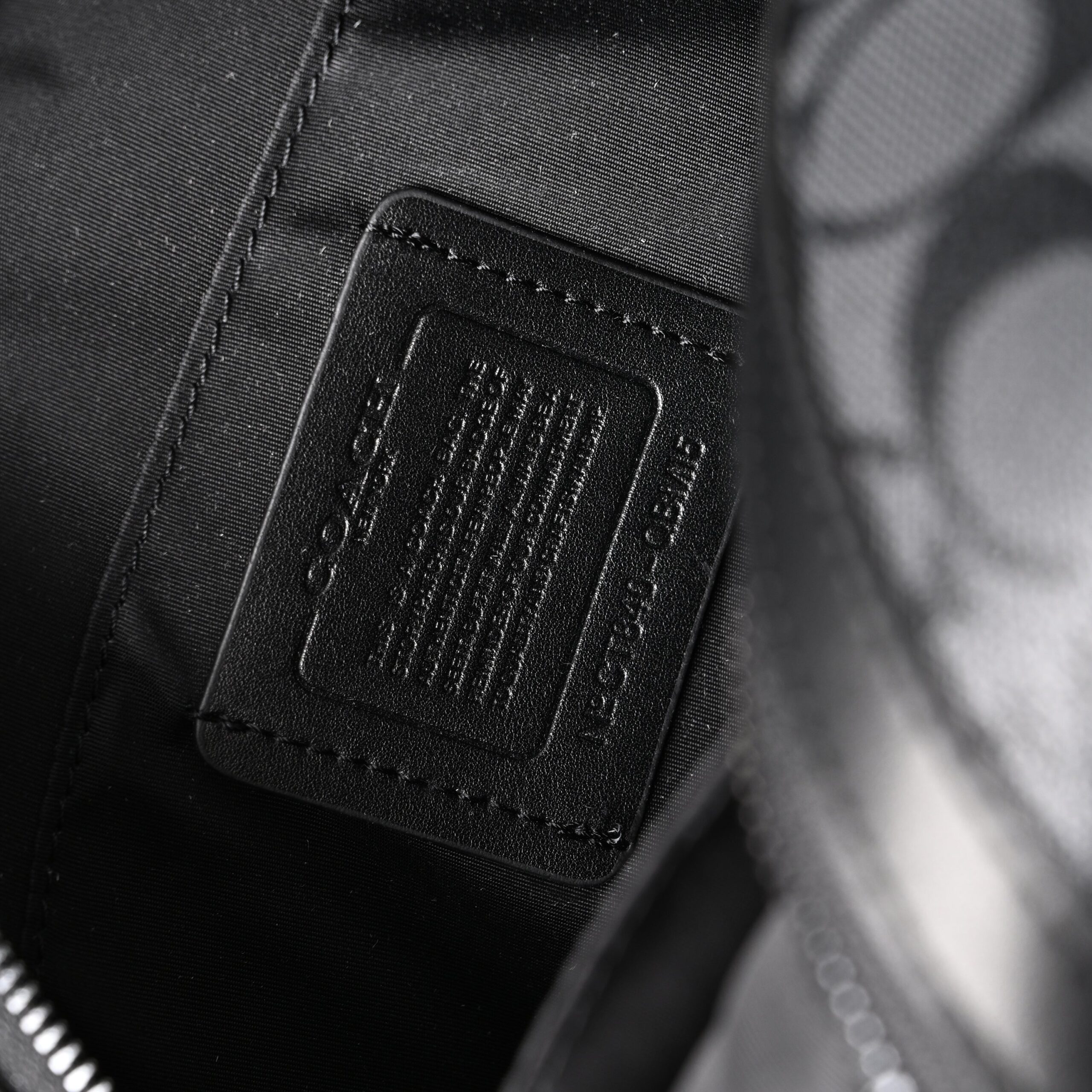 Coach Signature Duffel Bag – Black Monogram Canvas with Leather Trim - Image 17