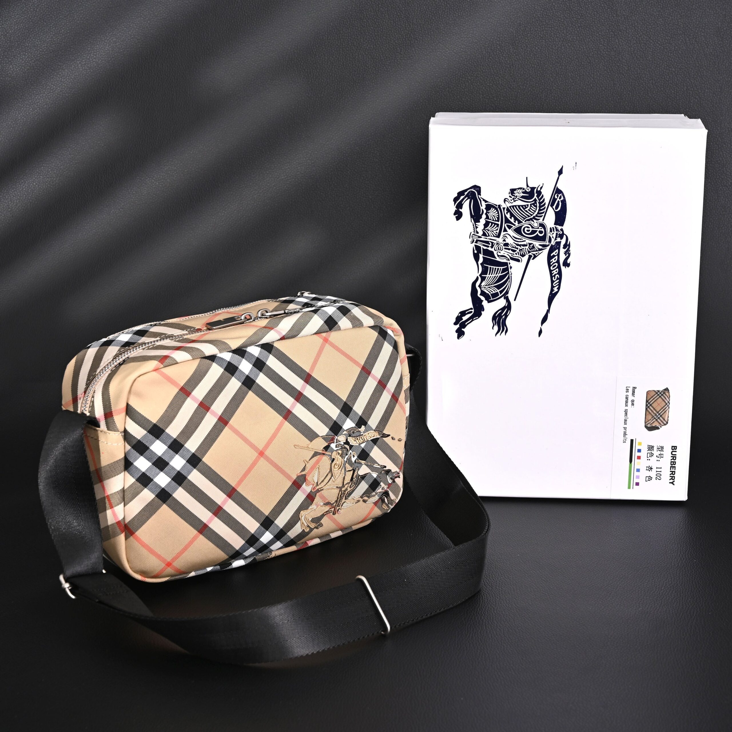Burberry Vintage Check Canvas Crossbody Messenger Bag - Image 1