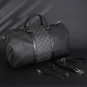 Louis Vuitton Keepall Bandoulière 50 – Monogram Eclipse Canvas Travel Bag - Image 2