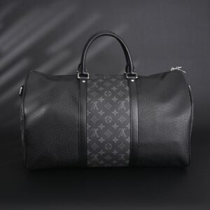 Louis Vuitton Keepall Bandoulière 50 – Monogram Eclipse Canvas Travel Bag - Image 4
