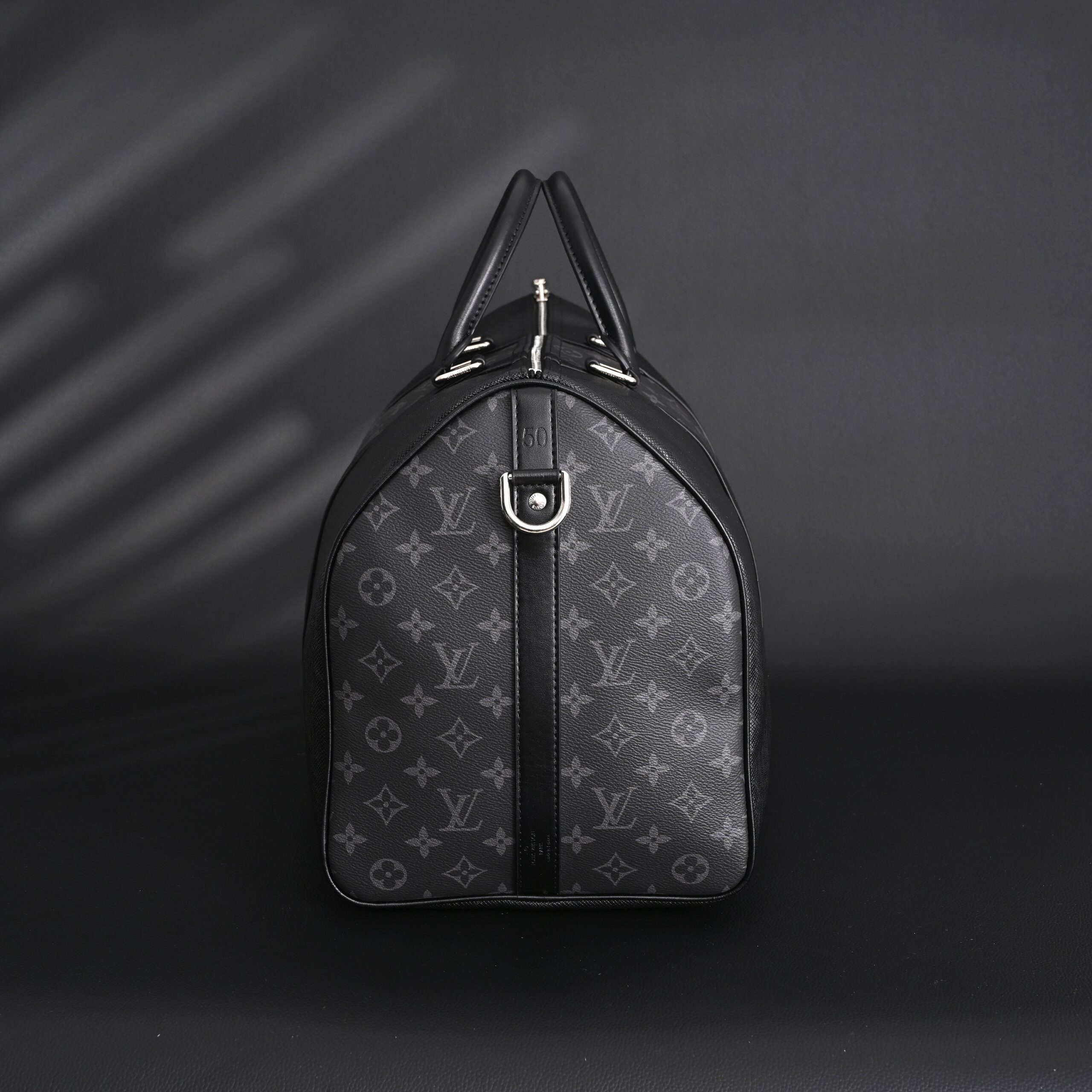 Louis Vuitton Keepall Bandoulière 50 – Monogram Eclipse Canvas Travel Bag - Image 5