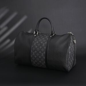 Louis Vuitton Keepall Bandoulière 50 – Monogram Eclipse Canvas Travel Bag - Image 6