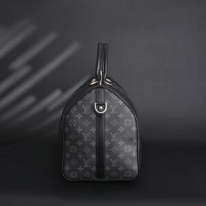 Louis Vuitton Keepall Bandoulière 50 – Monogram Eclipse Canvas Travel Bag - Image 7