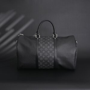 Louis Vuitton Keepall Bandoulière 50 – Monogram Eclipse Canvas Travel Bag - Image 8