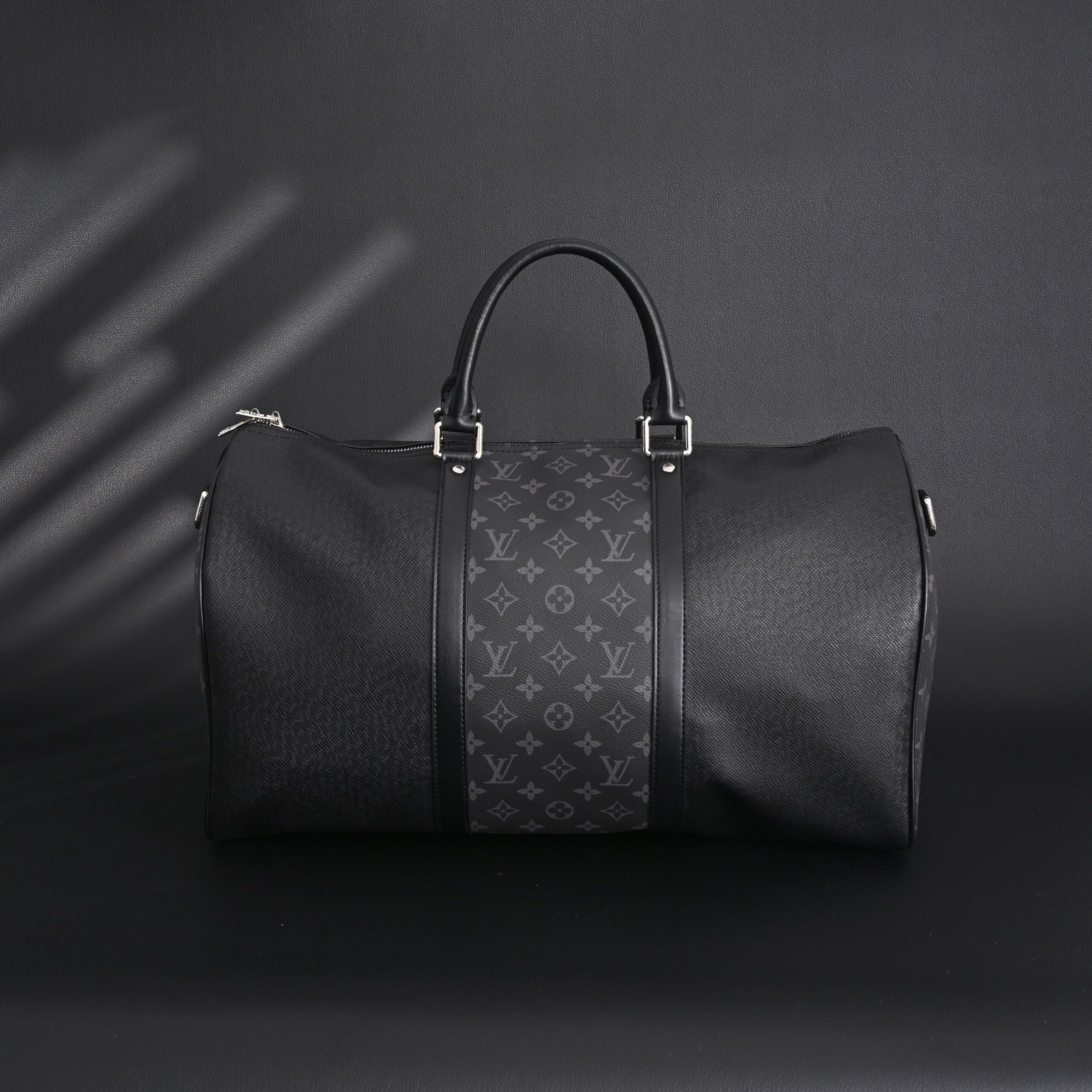 Louis Vuitton Keepall Bandoulière 50 – Monogram Eclipse Canvas Travel Bag - Image 8