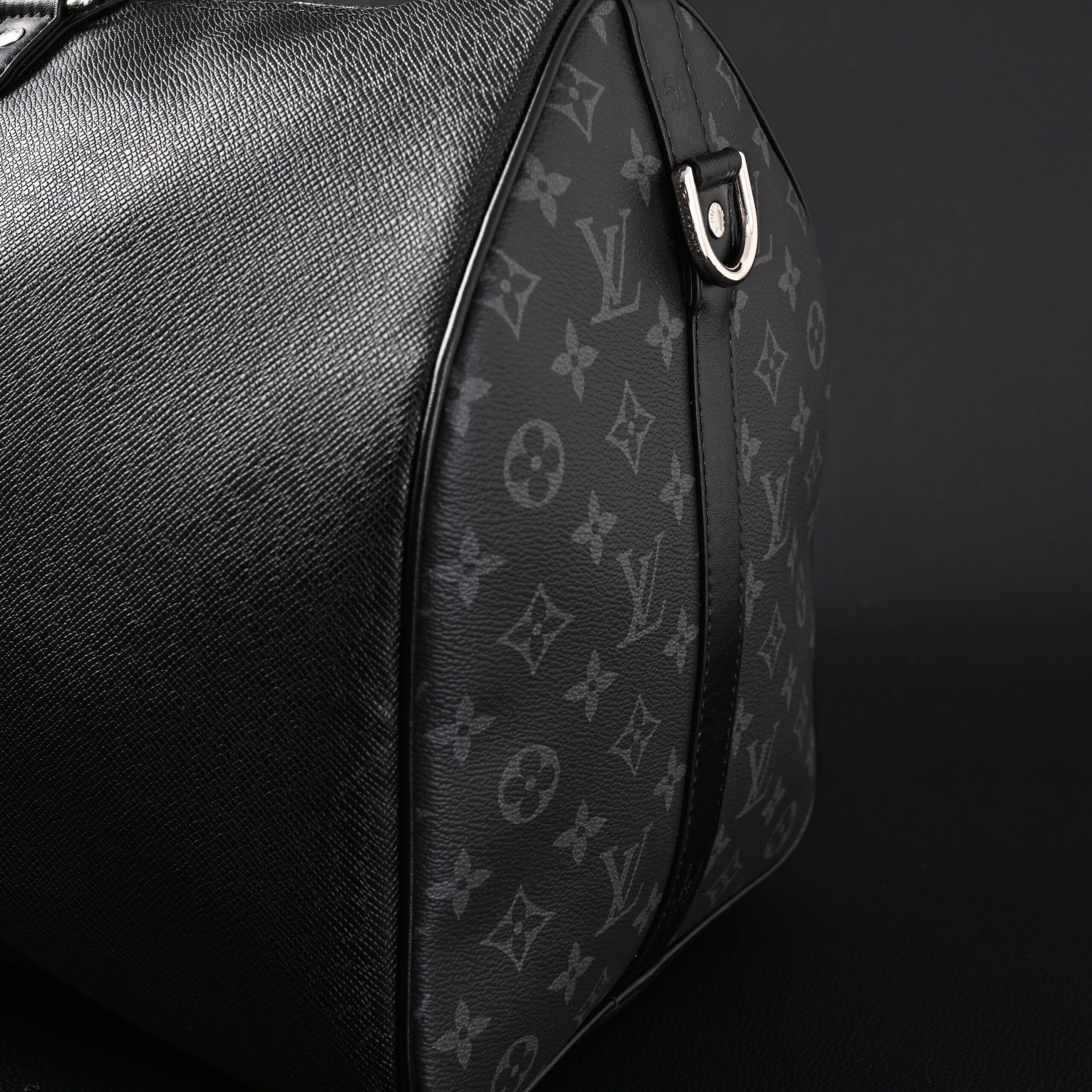Louis Vuitton Keepall Bandoulière 50 – Monogram Eclipse Canvas Travel Bag - Image 9