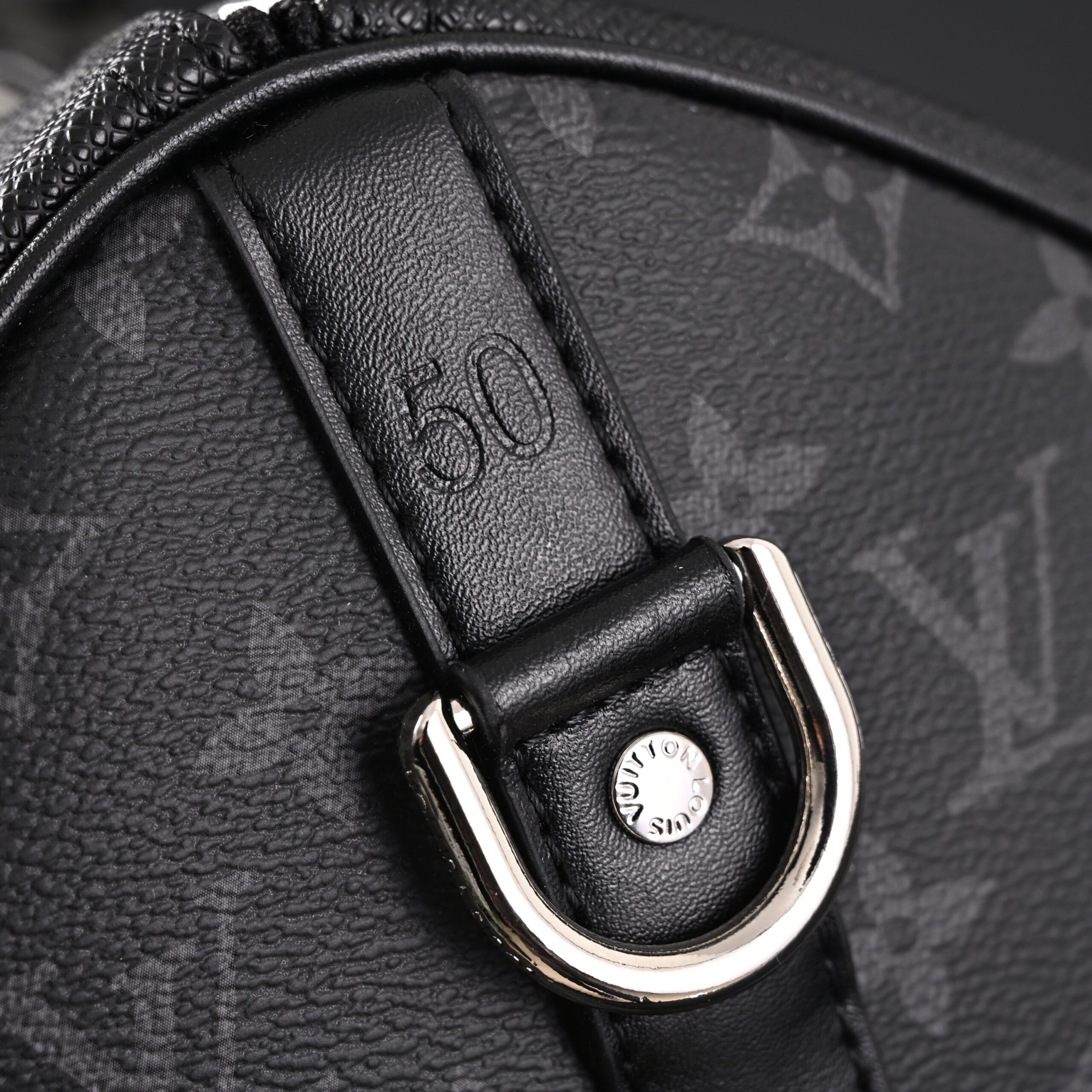 Louis Vuitton Keepall Bandoulière 50 – Monogram Eclipse Canvas Travel Bag - Image 15