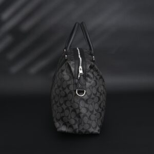 Coach Metropolitan Duffel Bag in Signature Black Canvas - Image 3