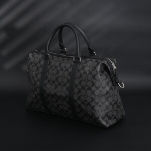 Coach Metropolitan Duffel Bag in Signature Black Canvas - Image 4