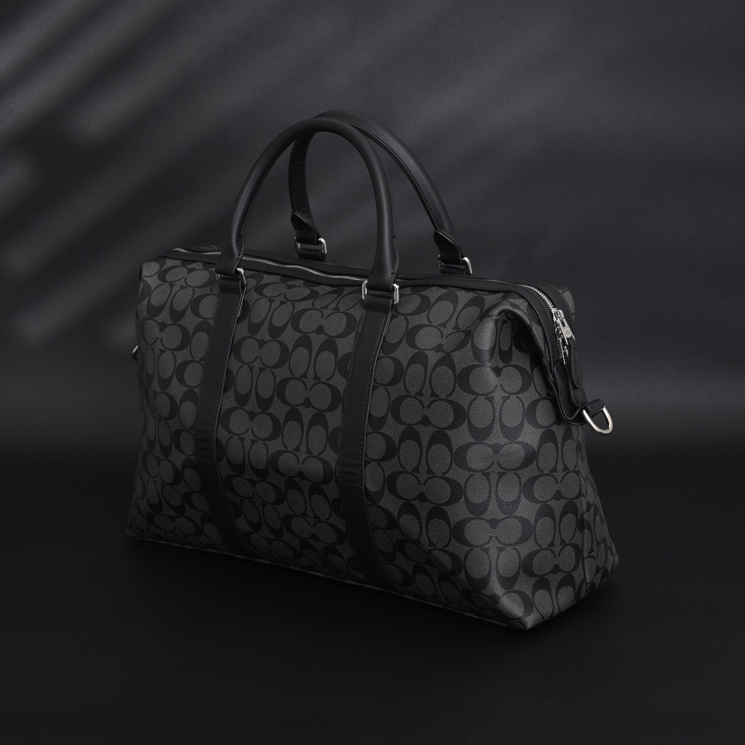 Coach Metropolitan Duffel Bag in Signature Black Canvas - Image 4