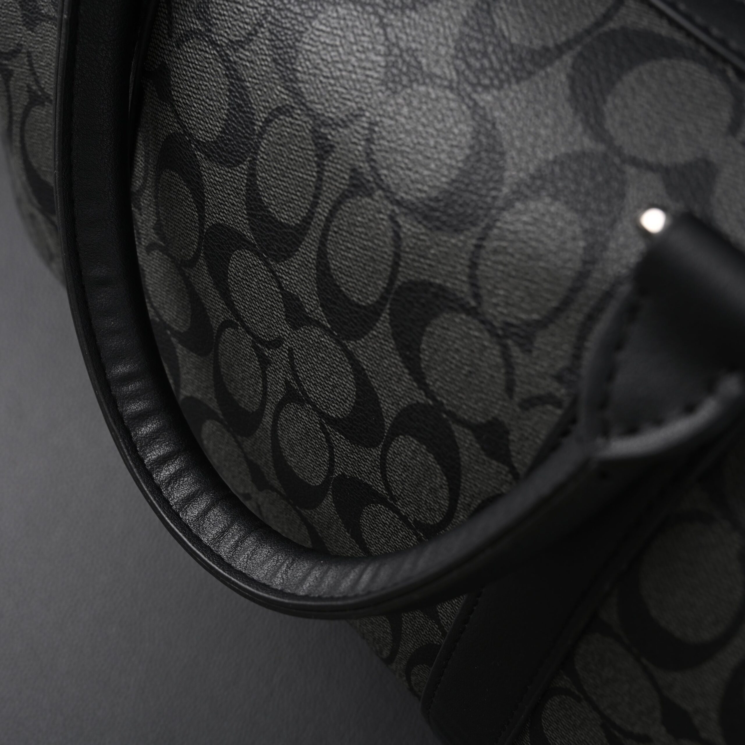 Coach Metropolitan Duffel Bag in Signature Black Canvas - Image 8