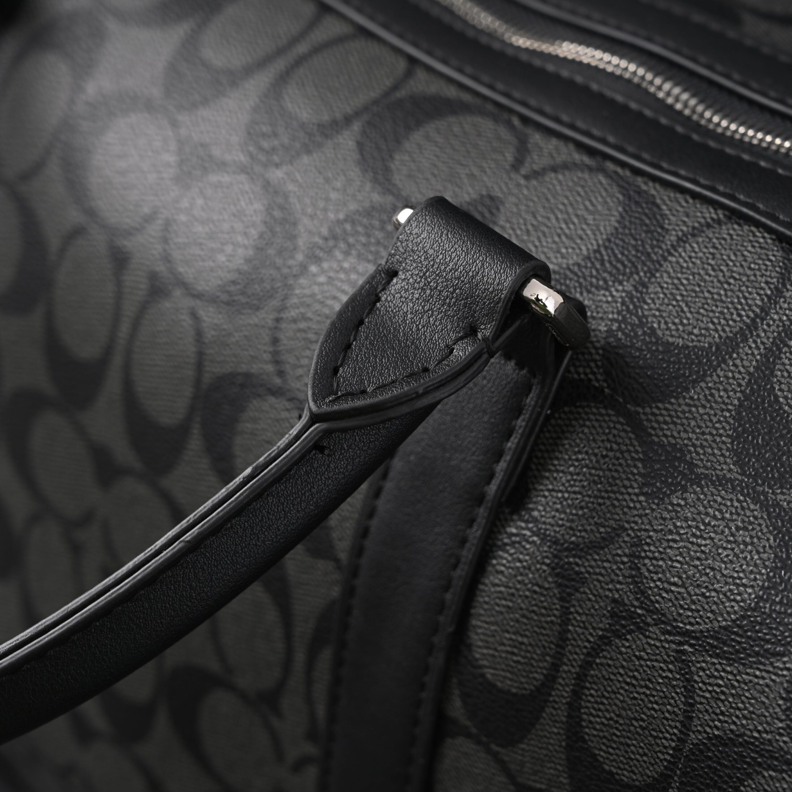 Coach Metropolitan Duffel Bag in Signature Black Canvas - Image 9