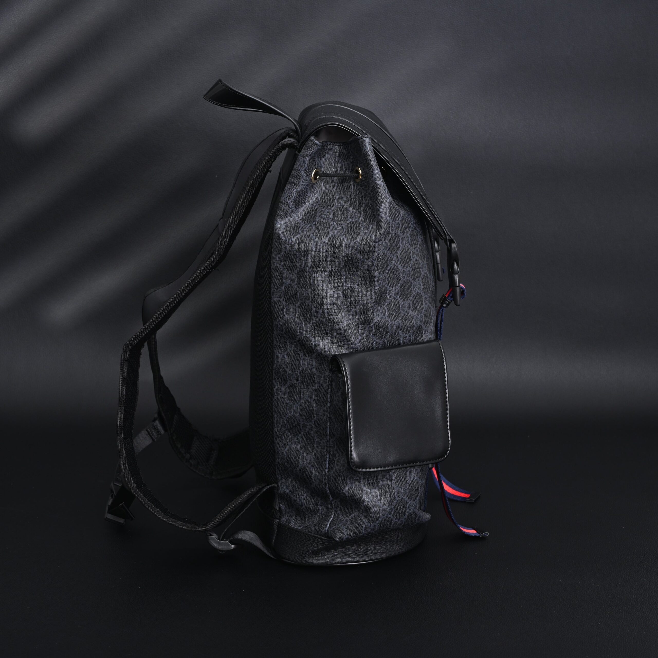 Gucci GG Supreme Monogram Backpack with Web Stripe - Image 3