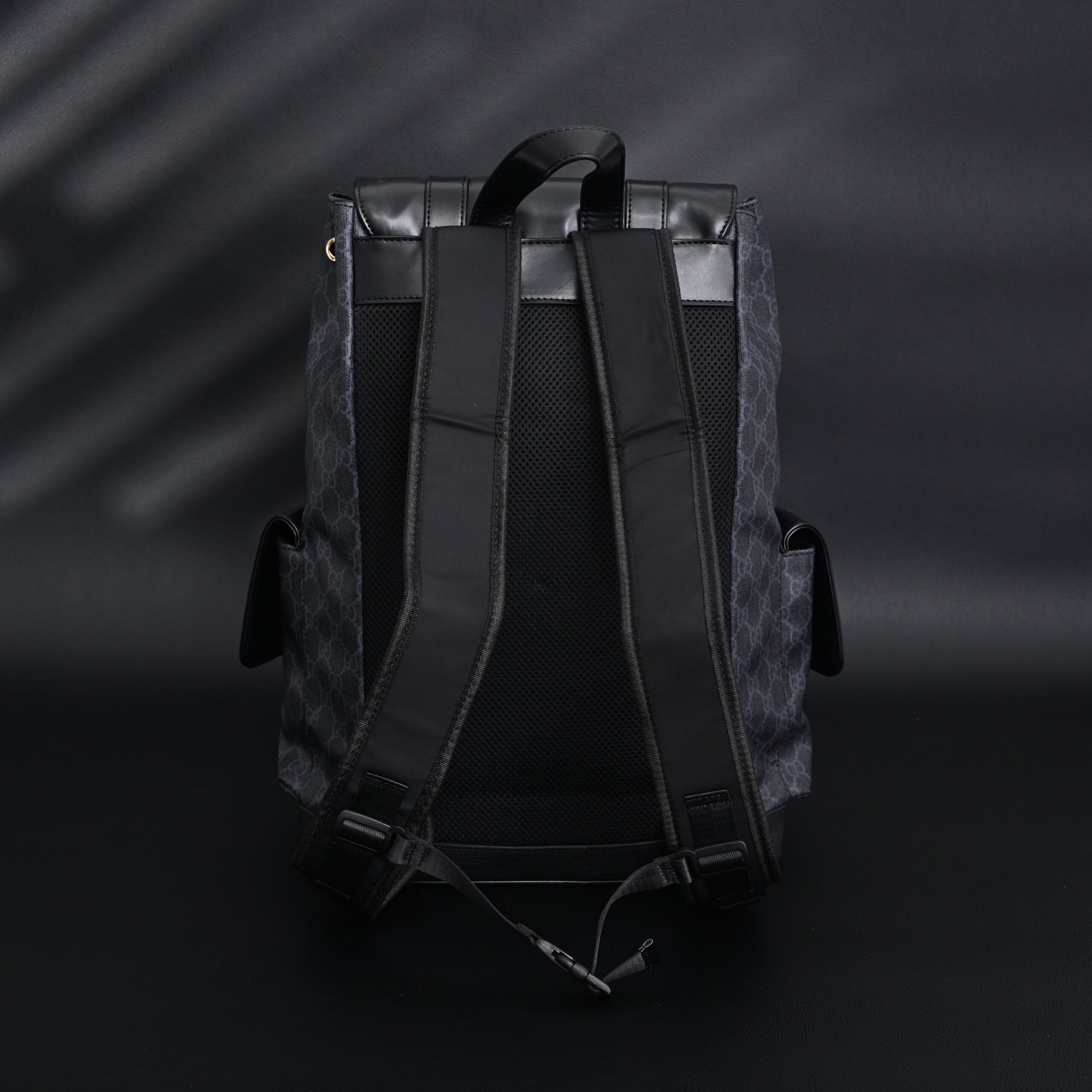 Gucci GG Supreme Monogram Backpack with Web Stripe - Image 4