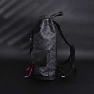 Gucci GG Supreme Monogram Backpack with Web Stripe - Image 5