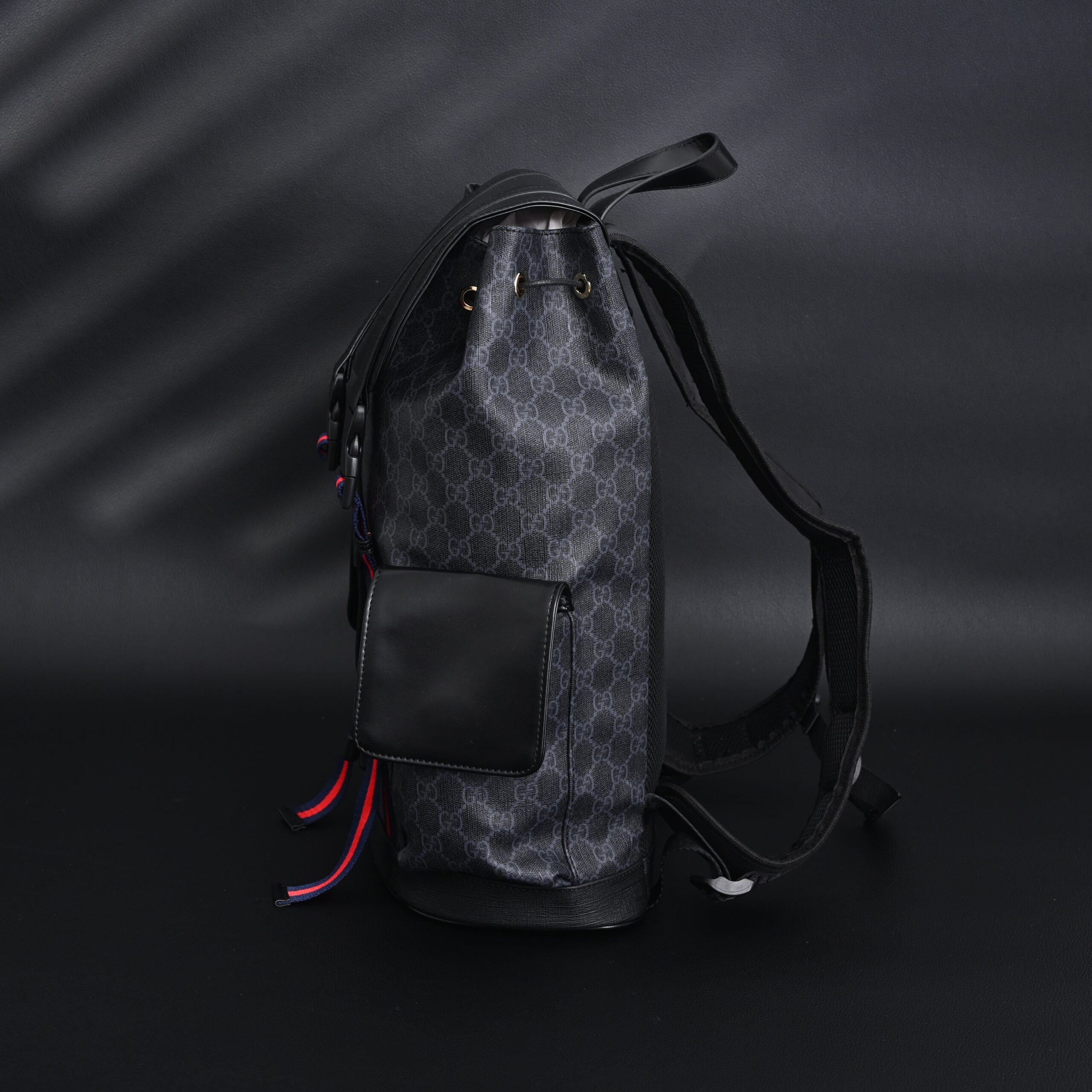 Gucci GG Supreme Monogram Backpack with Web Stripe - Image 5