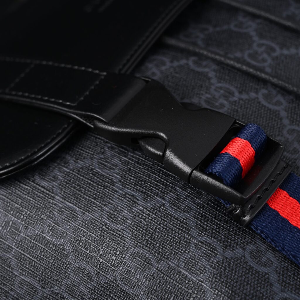 Gucci GG Supreme Monogram Backpack with Web Stripe