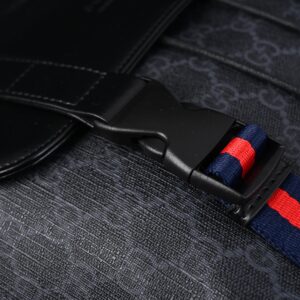 Gucci GG Supreme Monogram Backpack with Web Stripe - Image 10