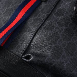 Gucci GG Supreme Monogram Backpack with Web Stripe - Image 11