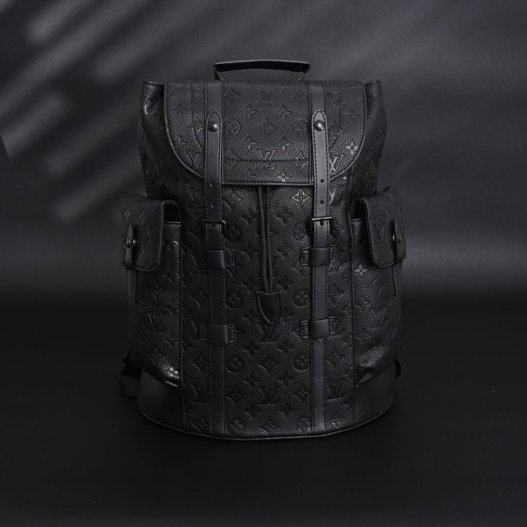 Louis Vuitton Christopher PM Backpack Monogram Shadow Black Leather