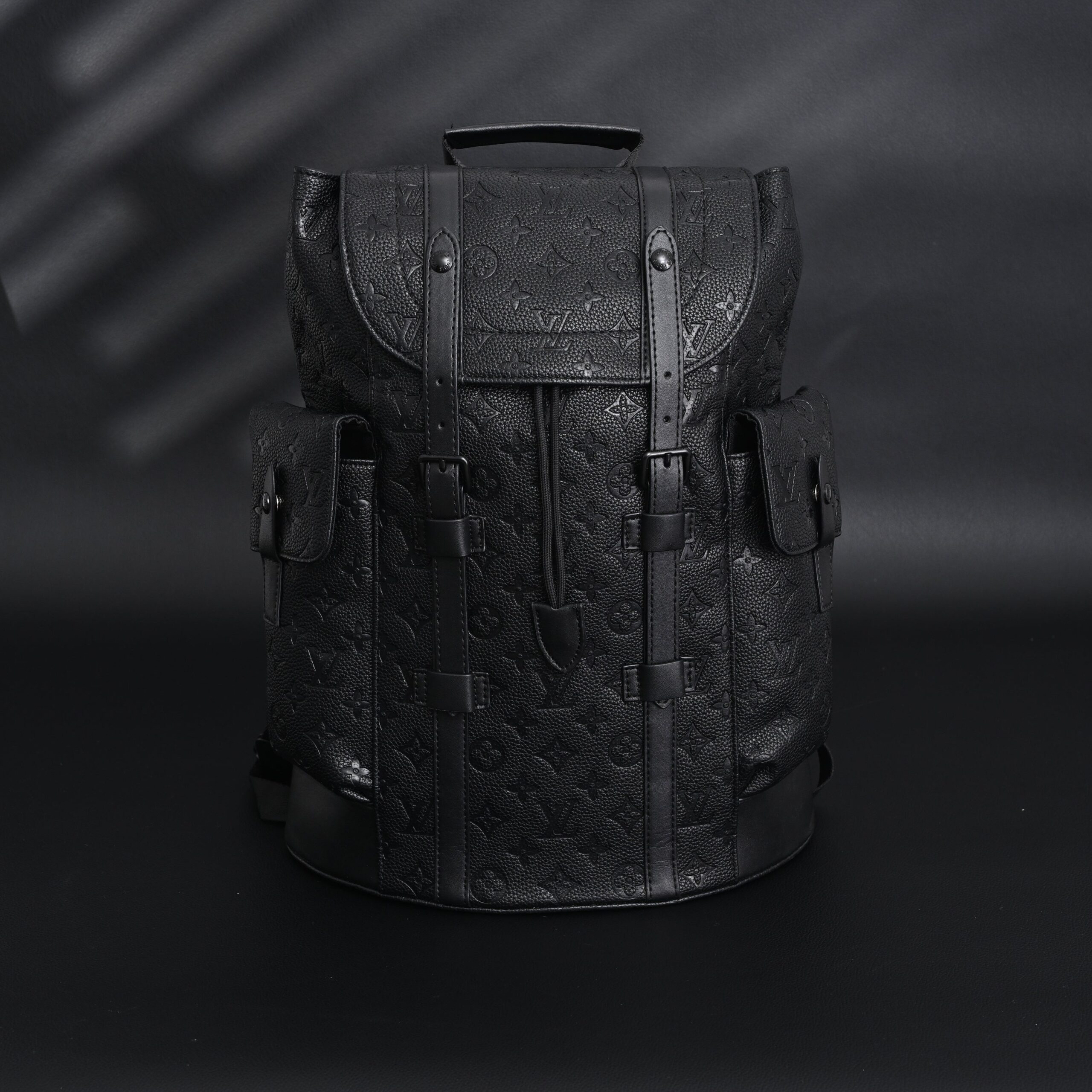 Louis Vuitton Christopher PM Backpack Monogram Shadow Black Leather - Image 1