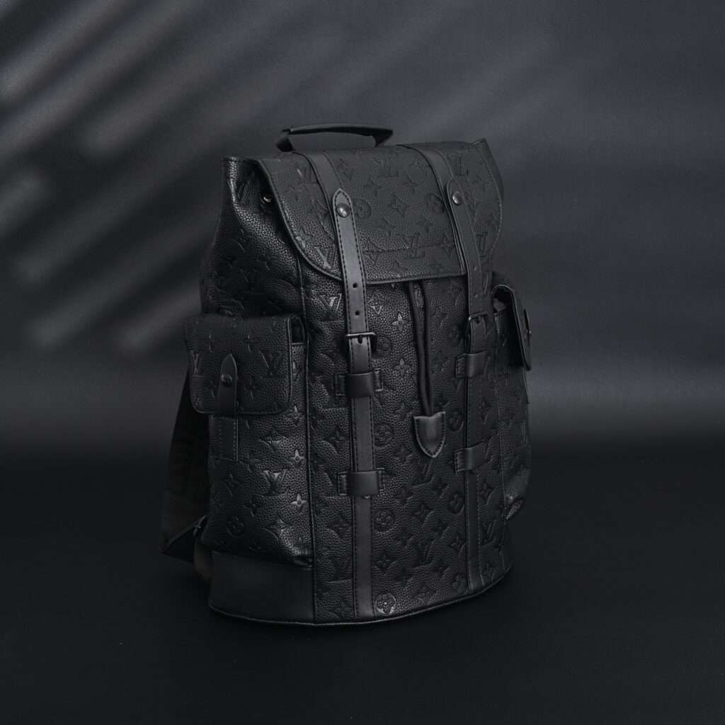 Louis Vuitton Christopher PM Backpack Monogram Shadow Black Leather