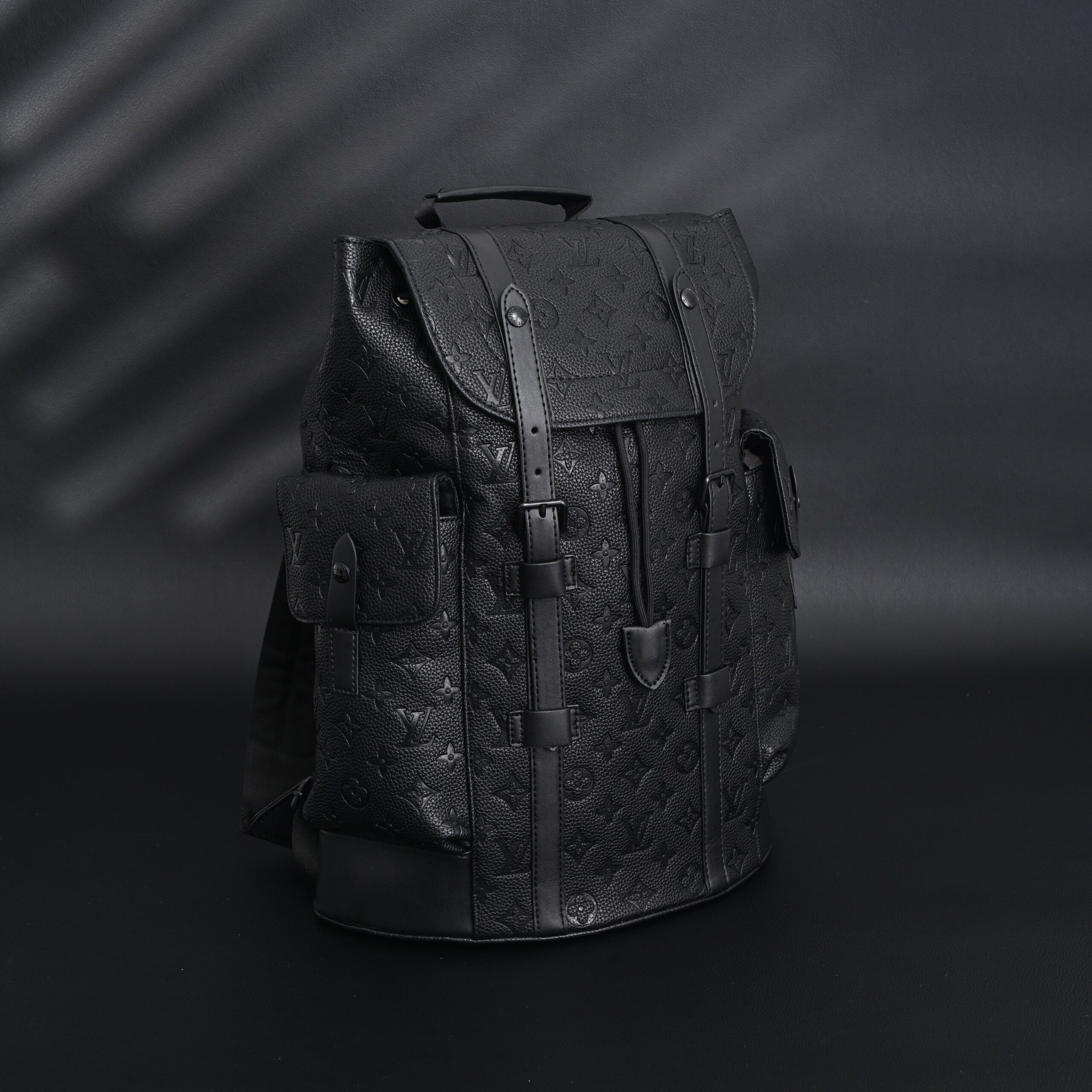 Louis Vuitton Christopher PM Backpack Monogram Shadow Black Leather - Image 2