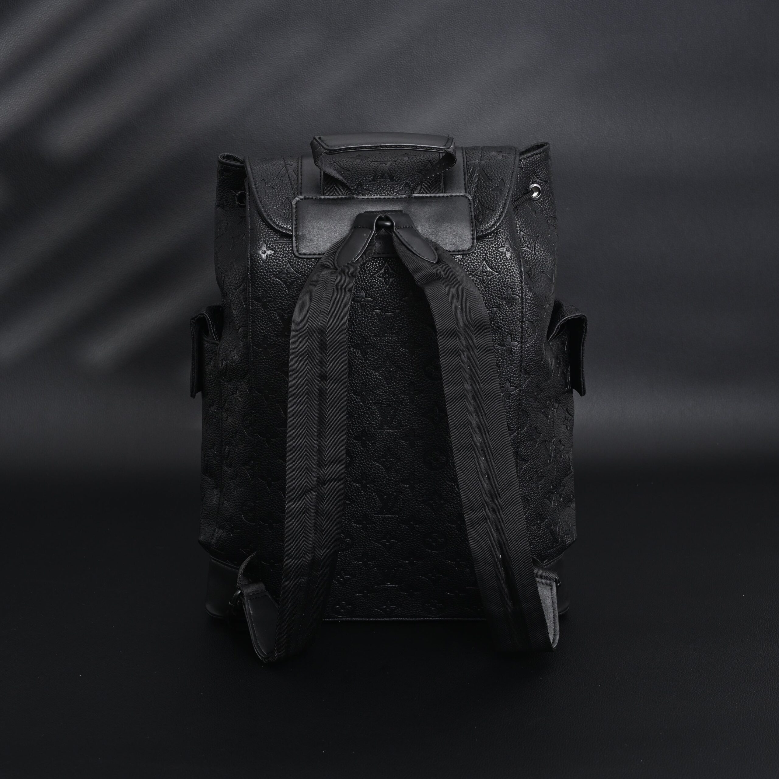 Louis Vuitton Christopher PM Backpack Monogram Shadow Black Leather - Image 4