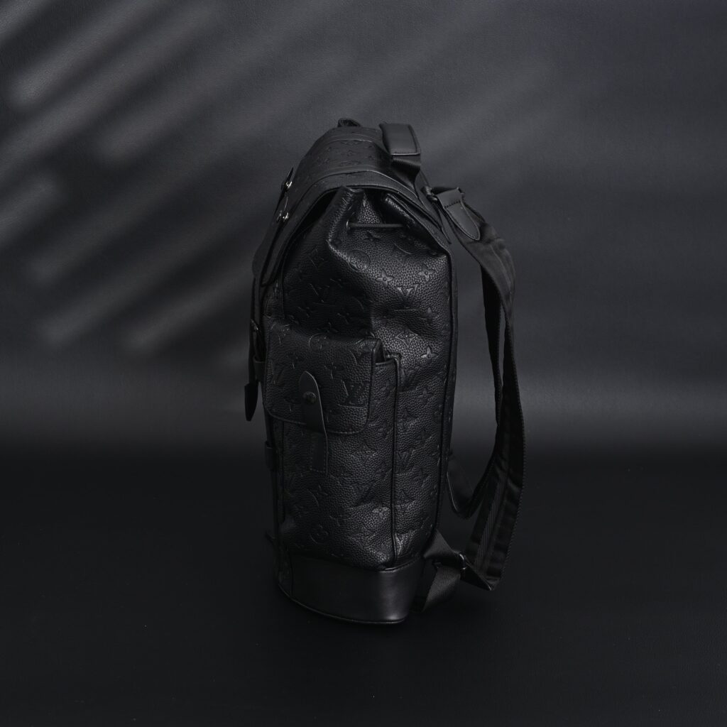 Louis Vuitton Christopher PM Backpack Monogram Shadow Black Leather