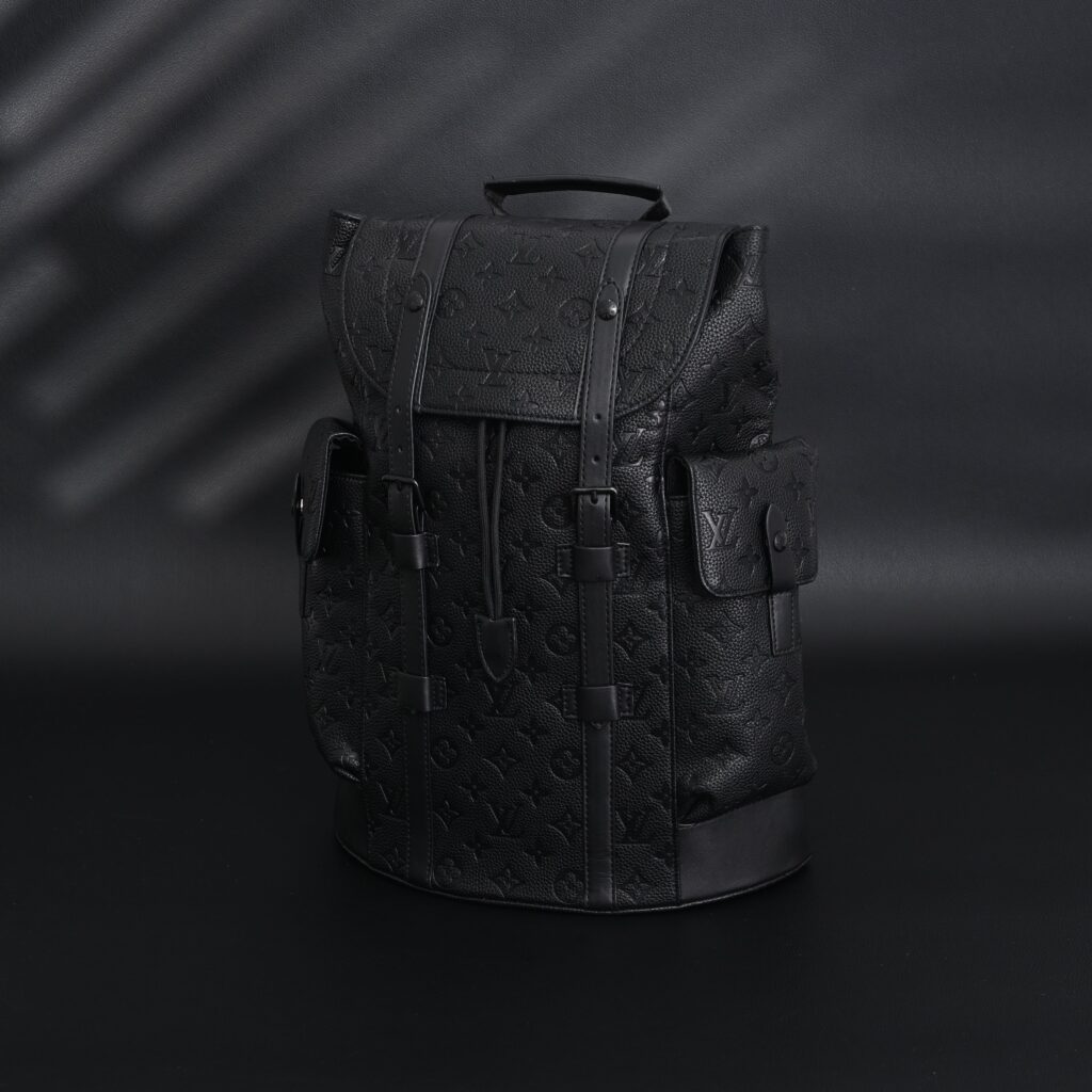 Louis Vuitton Christopher PM Backpack Monogram Shadow Black Leather