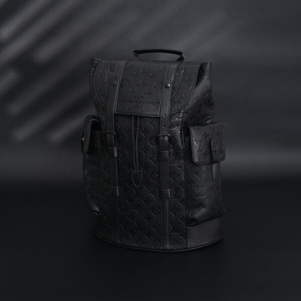 Louis Vuitton Christopher PM Backpack Monogram Shadow Black Leather