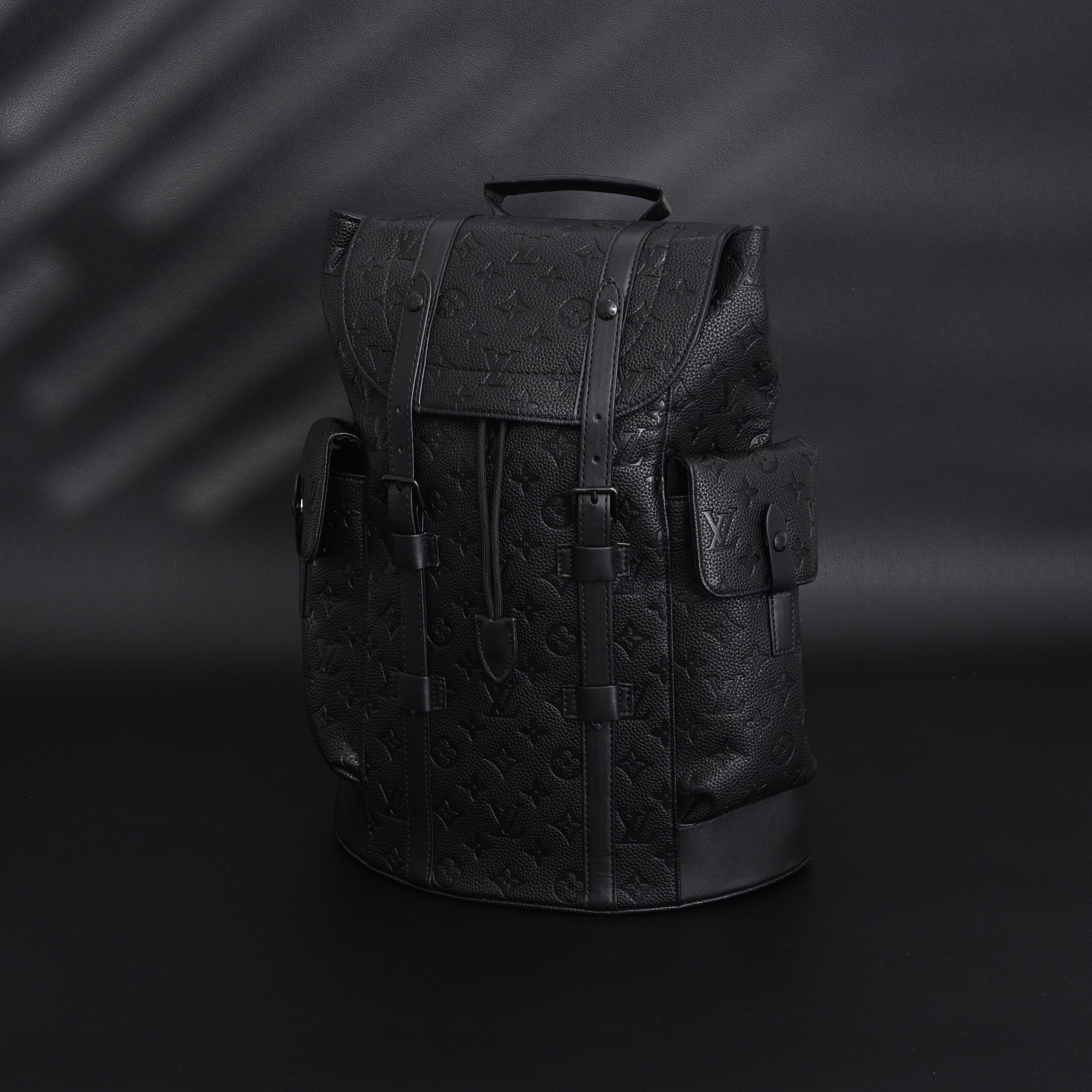 Louis Vuitton Christopher PM Backpack Monogram Shadow Black Leather - Image 6