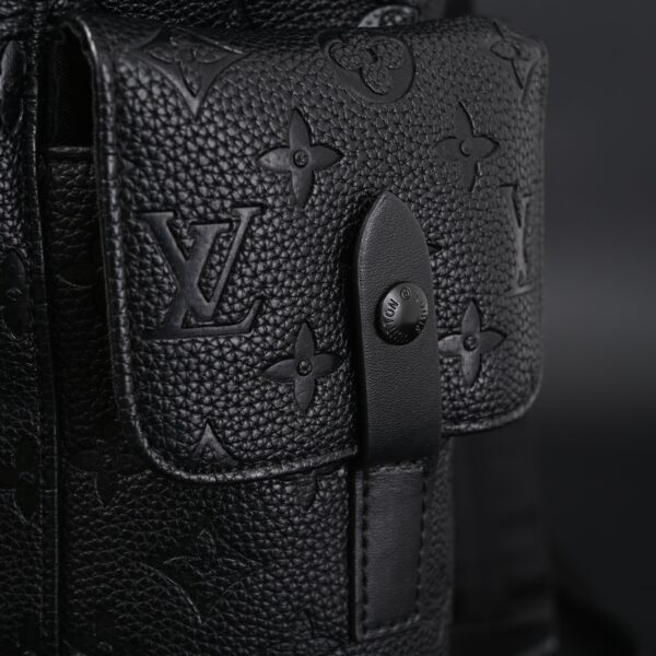 Louis Vuitton Christopher PM Backpack Monogram Shadow Black Leather