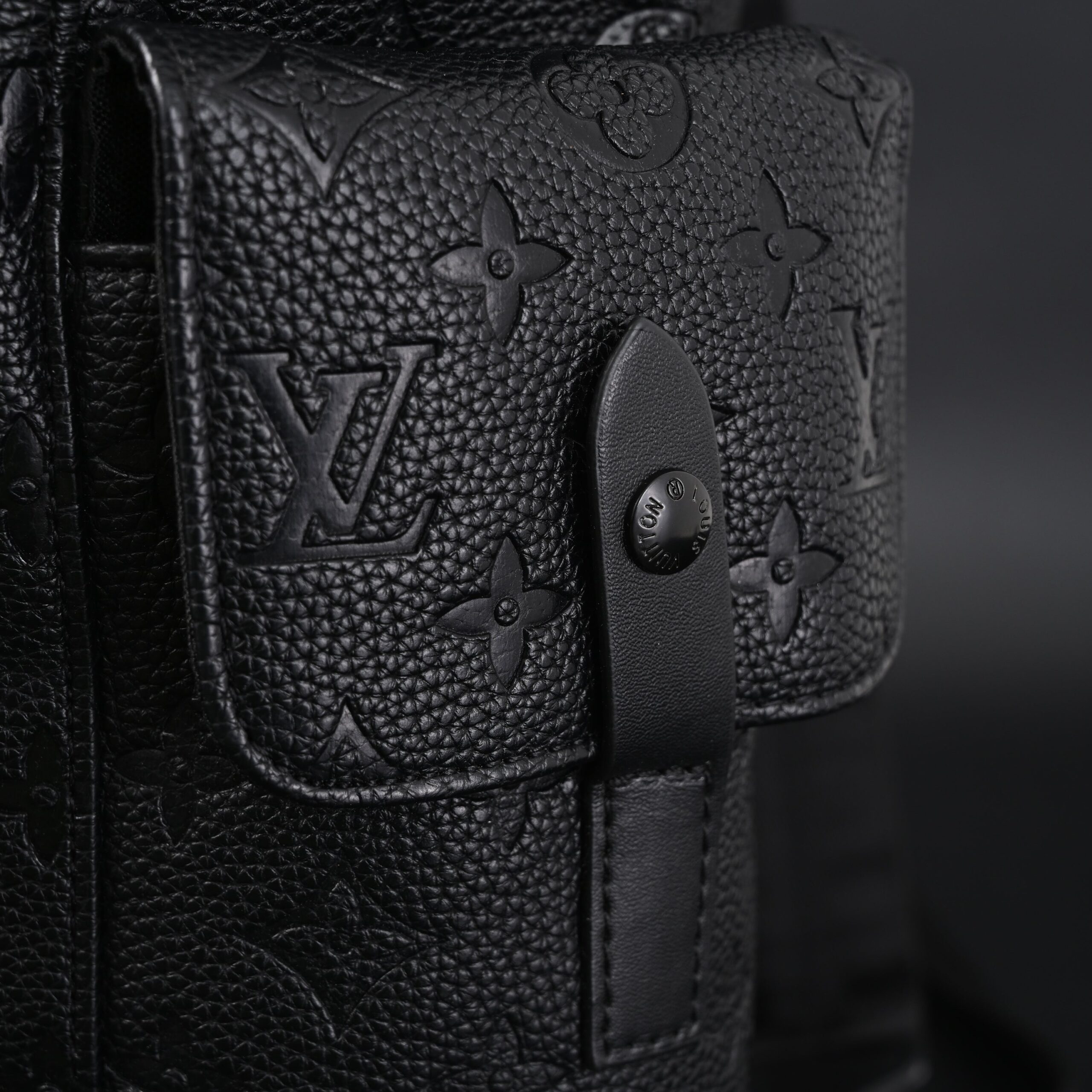 Louis Vuitton Christopher PM Backpack Monogram Shadow Black Leather - Image 10