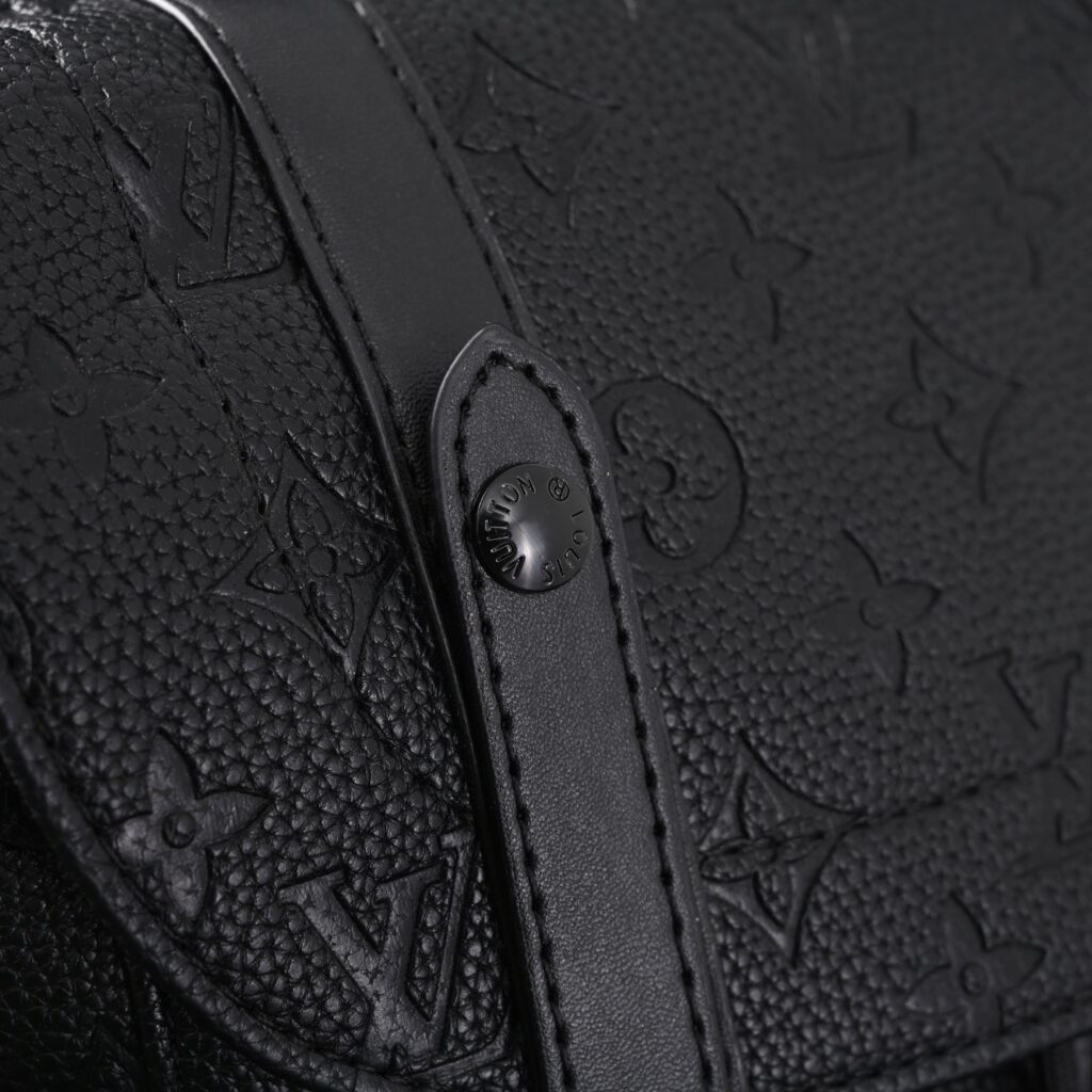 Louis Vuitton Christopher PM Backpack Monogram Shadow Black Leather