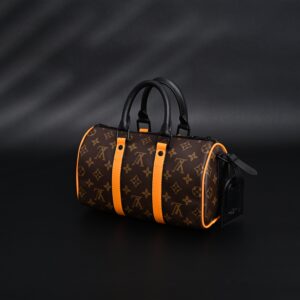 Louis Vuitton Keepall Bandoulière 50 – Monogram Canvas with Neon Orange Trim - Image 5