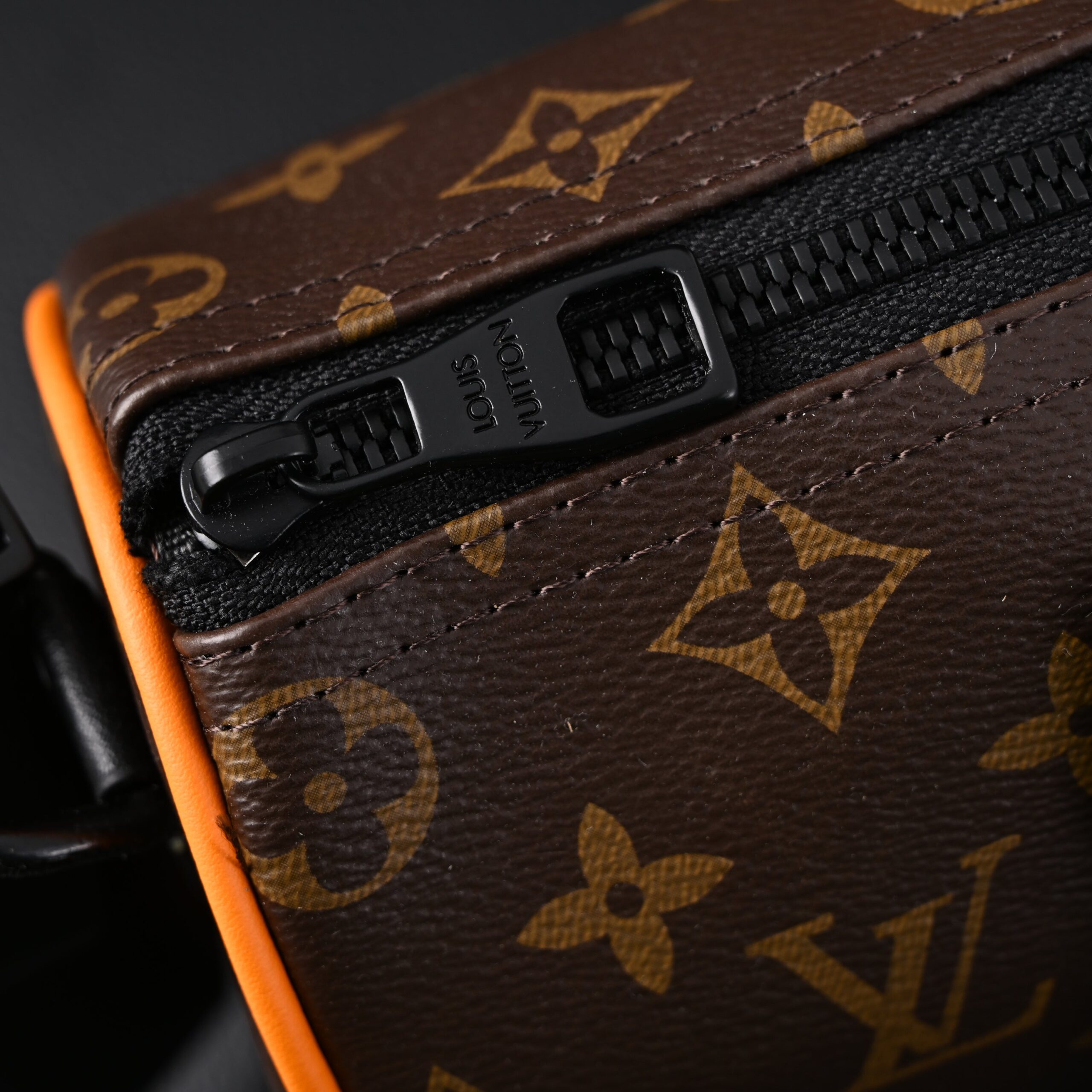 Louis Vuitton Keepall Bandoulière 50 – Monogram Canvas with Neon Orange Trim - Image 15