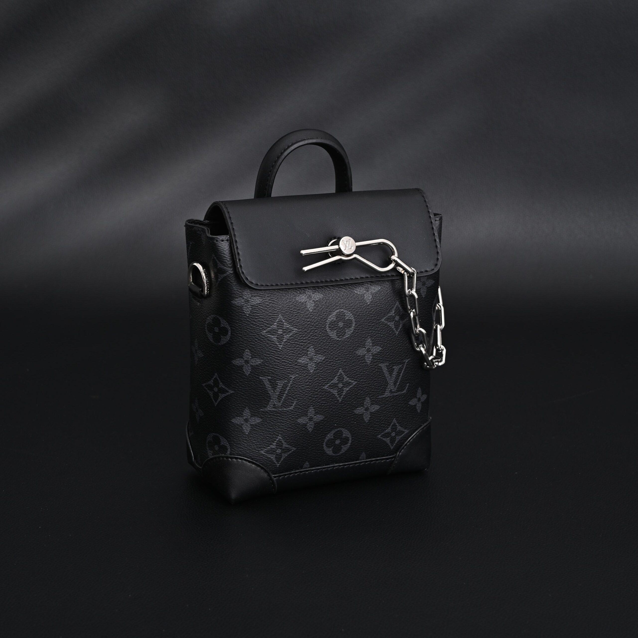 Louis Vuitton Soft Trunk Messenger – Monogram Eclipse Canvas with Silver Chain - Image 2