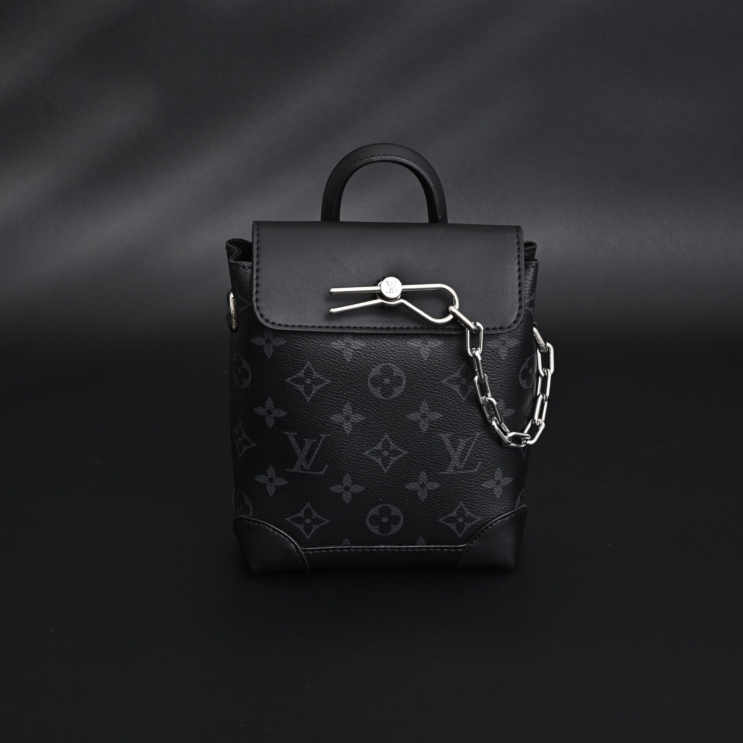 Louis Vuitton Soft Trunk Messenger – Monogram Eclipse Canvas with Silver Chain - Image 3