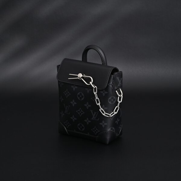 Louis Vuitton Soft Trunk Messenger – Monogram Eclipse Canvas with Silver Chain