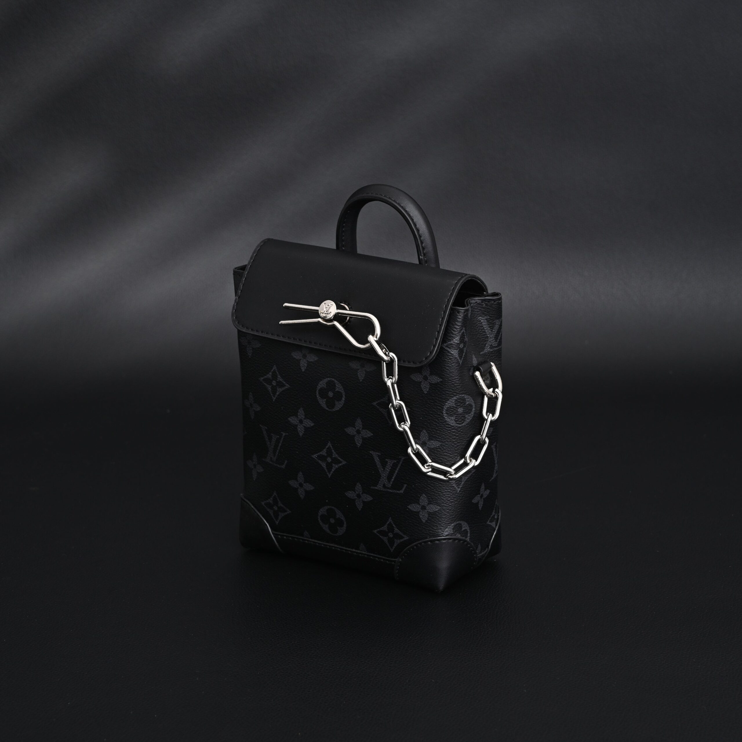 Louis Vuitton Soft Trunk Messenger – Monogram Eclipse Canvas with Silver Chain - Image 7