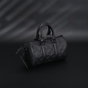 Louis Vuitton Keepall Bandoulière 50 – Monogram Shadow Black Leather - Image 2