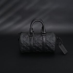 Louis Vuitton Keepall Bandoulière 50 – Monogram Shadow Black Leather - Image 6